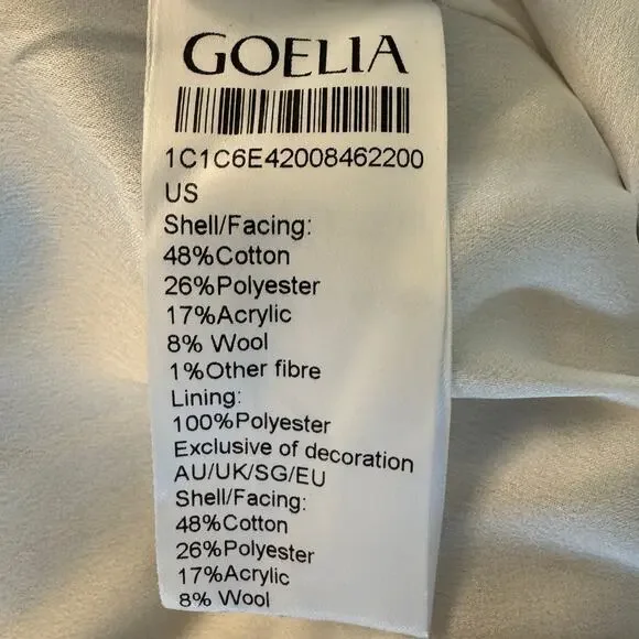 Goelia Tweed Round Neck Jacket Blue White Jacquard - Picture 10 of 13